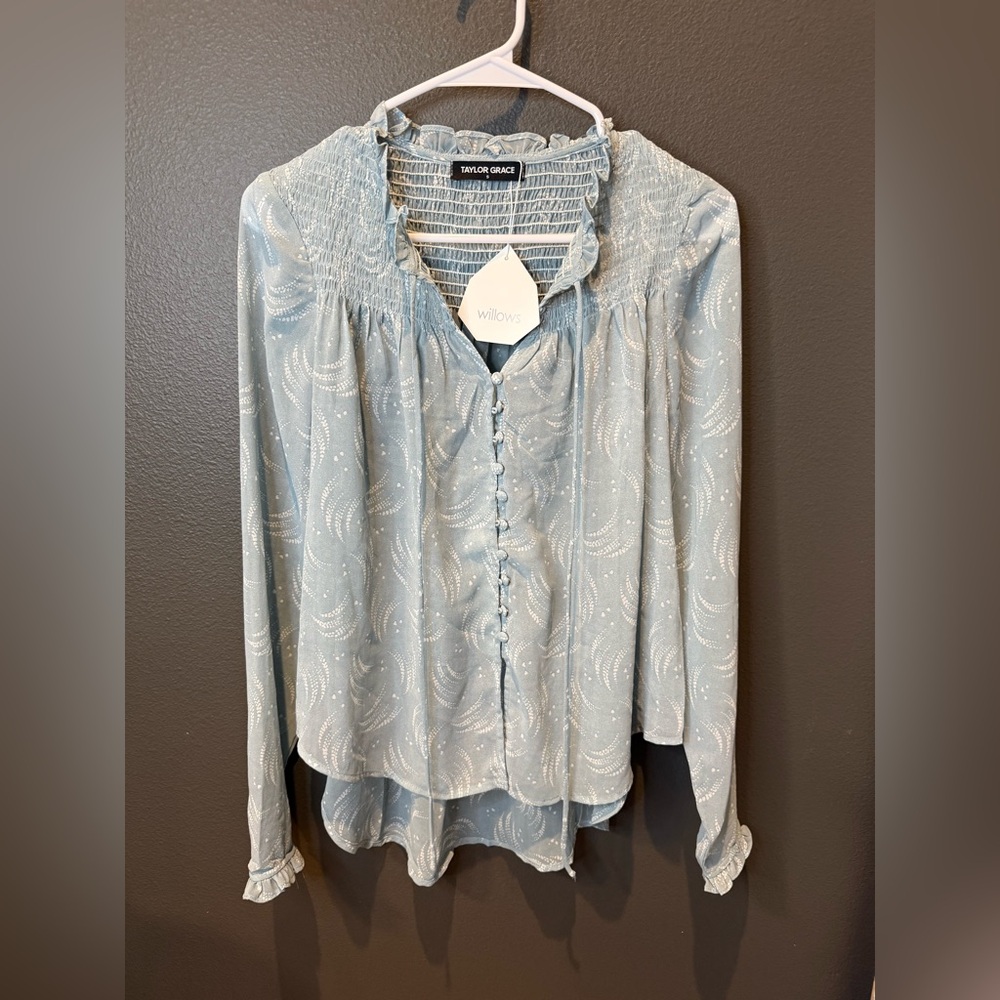 Violet & Claire Light Blue Blouse